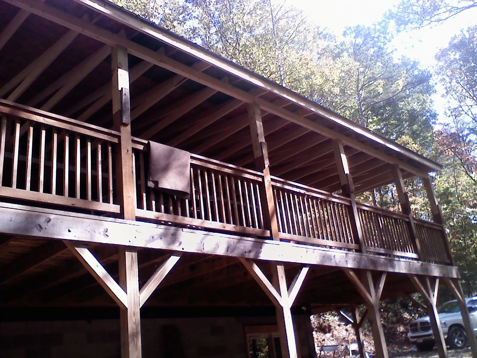 Timber framing under a new elevated porch and deck — Roof Leak Repair in Sutter by Roofing Brothers
